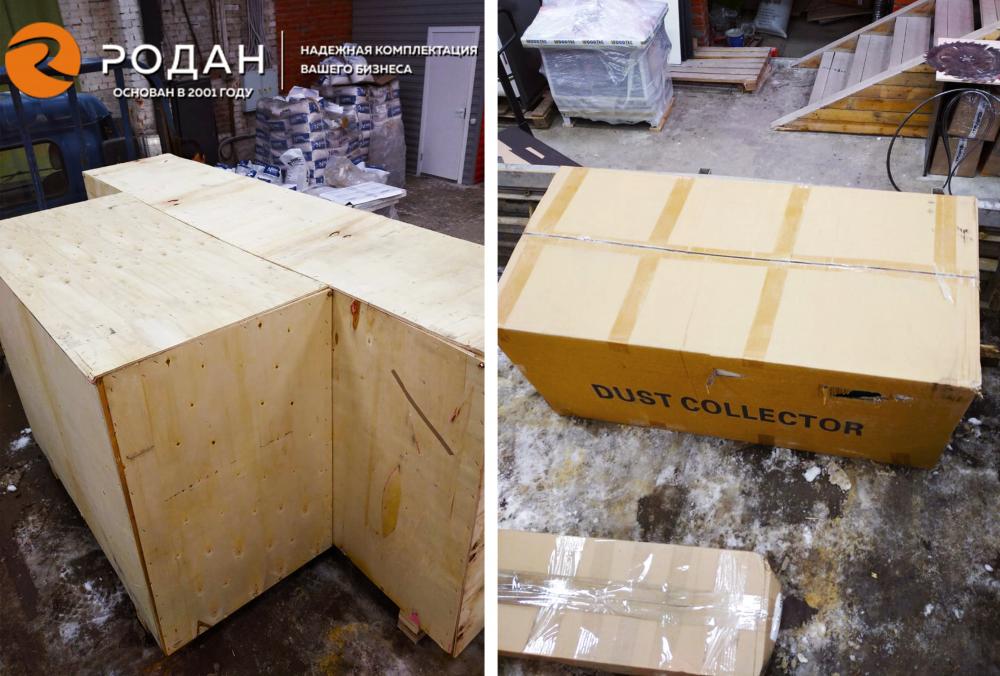Отправили Форматник WoodTec TOP POINT K-45 и Пылеулавливающий агрегат AirFlow 3150 ECO для клиента в Благовещенск