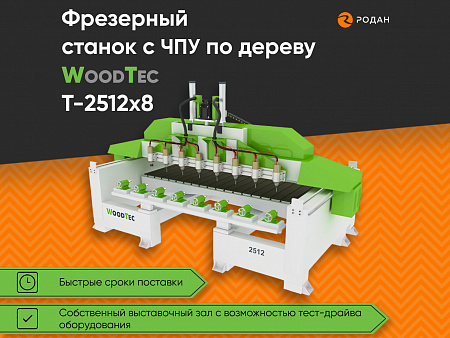 Cтанок фрезерный с ЧПУ по дереву WoodTec T-2512x8